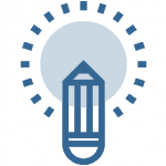 Icon of a pencil and light, representing the opportunity for advertisers to create new data segments in programmatic media