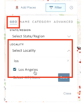 Factual selecting location target