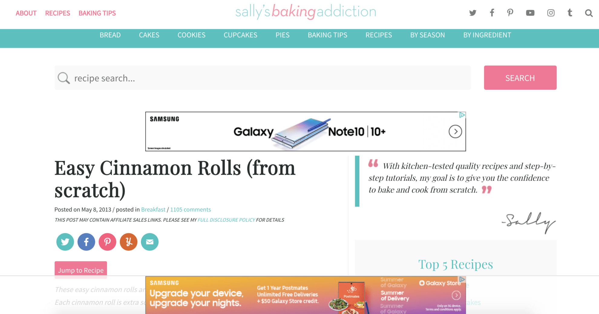 URL Contextual Targeting Cinnamon Bun Example