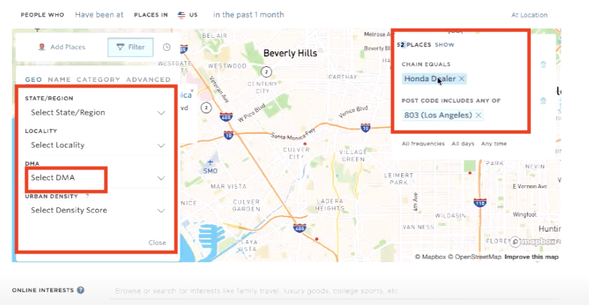 Selecting Location through DMA or city
