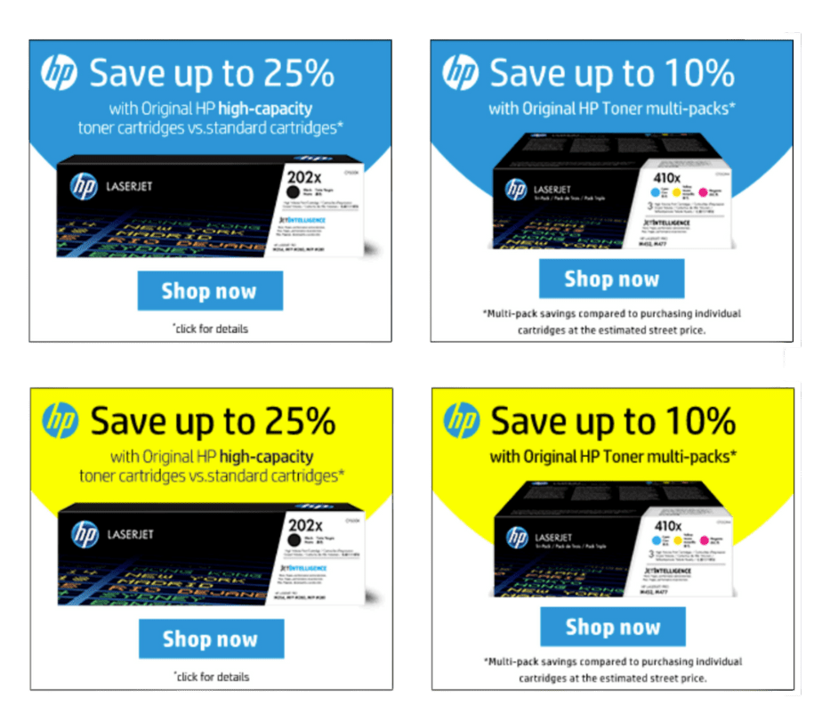 HP display ads