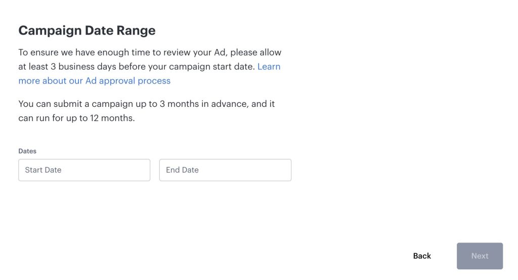 Hulu set campaign date range