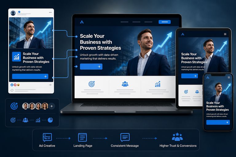 Align messaging across campaigns, landing pages, and ad creatives to improve ROAS, conversion rates, and marketing performance.