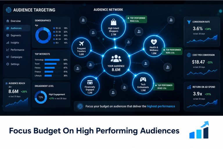 Audience targeting dashboard identifying high-performing customer segments to improve ROAS and advertising efficiency