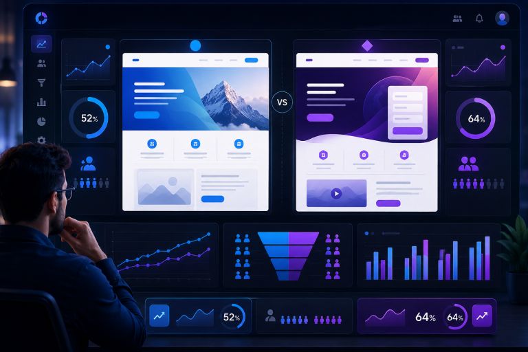 A/B testing landing page elements to improve conversion rates, user engagement, and ROAS through data-driven optimization strategies.