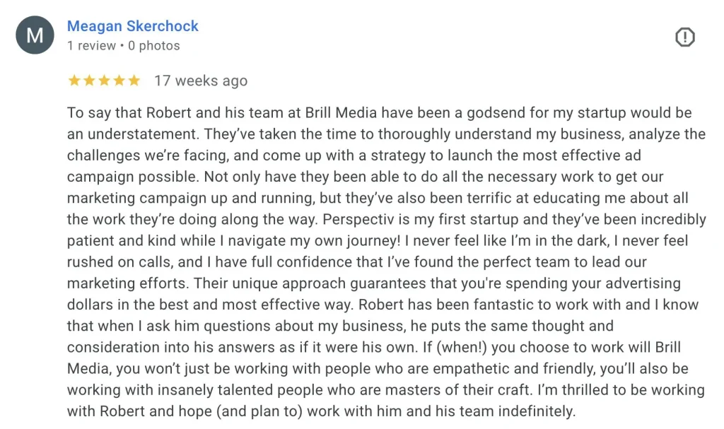 Brill Media client testimonial